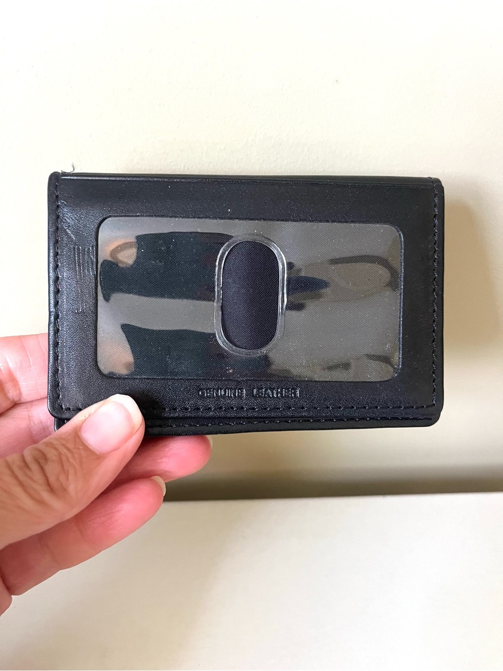 Boston Leather Goods Black Leather Bifold Card Case